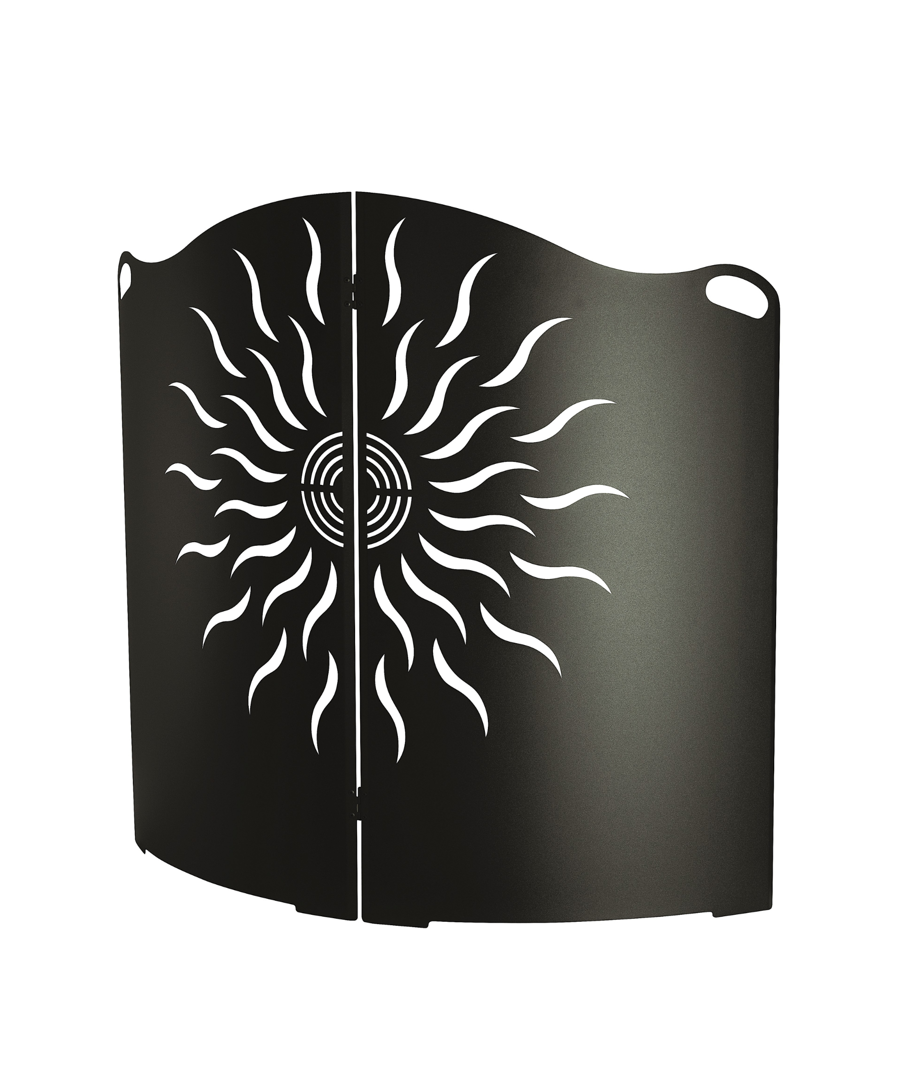 Pare feu Design Mimosa deux volets noir pour poêles et cheminées | Depuis accessoiresfufeu.com
