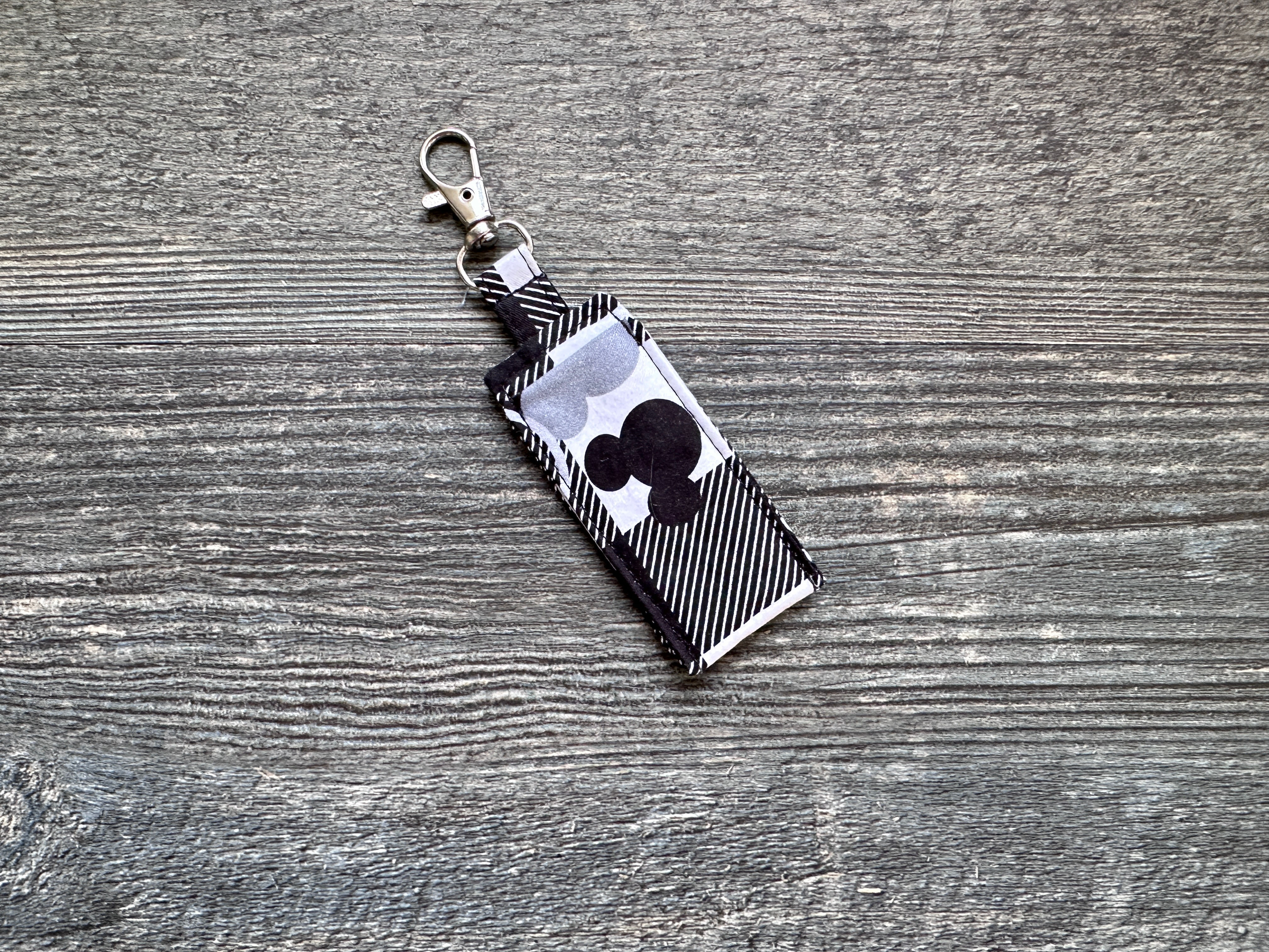 Ready to Ship Black and White Mouse Checkered Lip Balm Holder