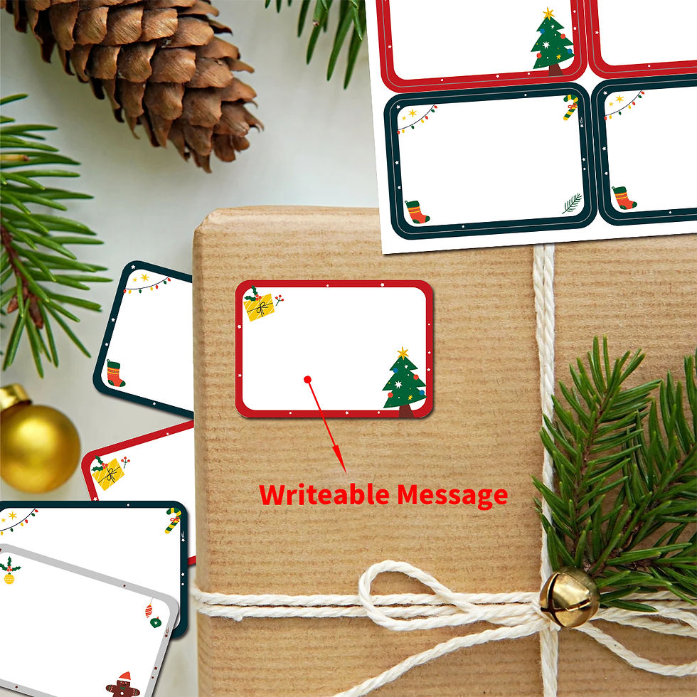 90pcs/15sheets Christmas Stickers Labels, Writeable Xmas Gift Tags