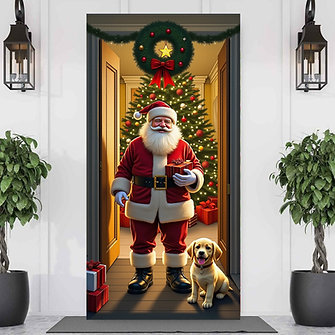 Santa Claus Christmas Tree Door Cover
