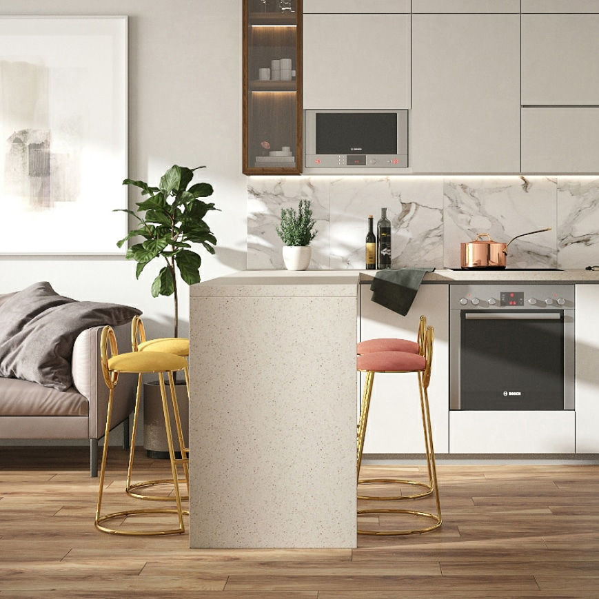 Thumbnail: Hoop Bar Stool (gold frame)