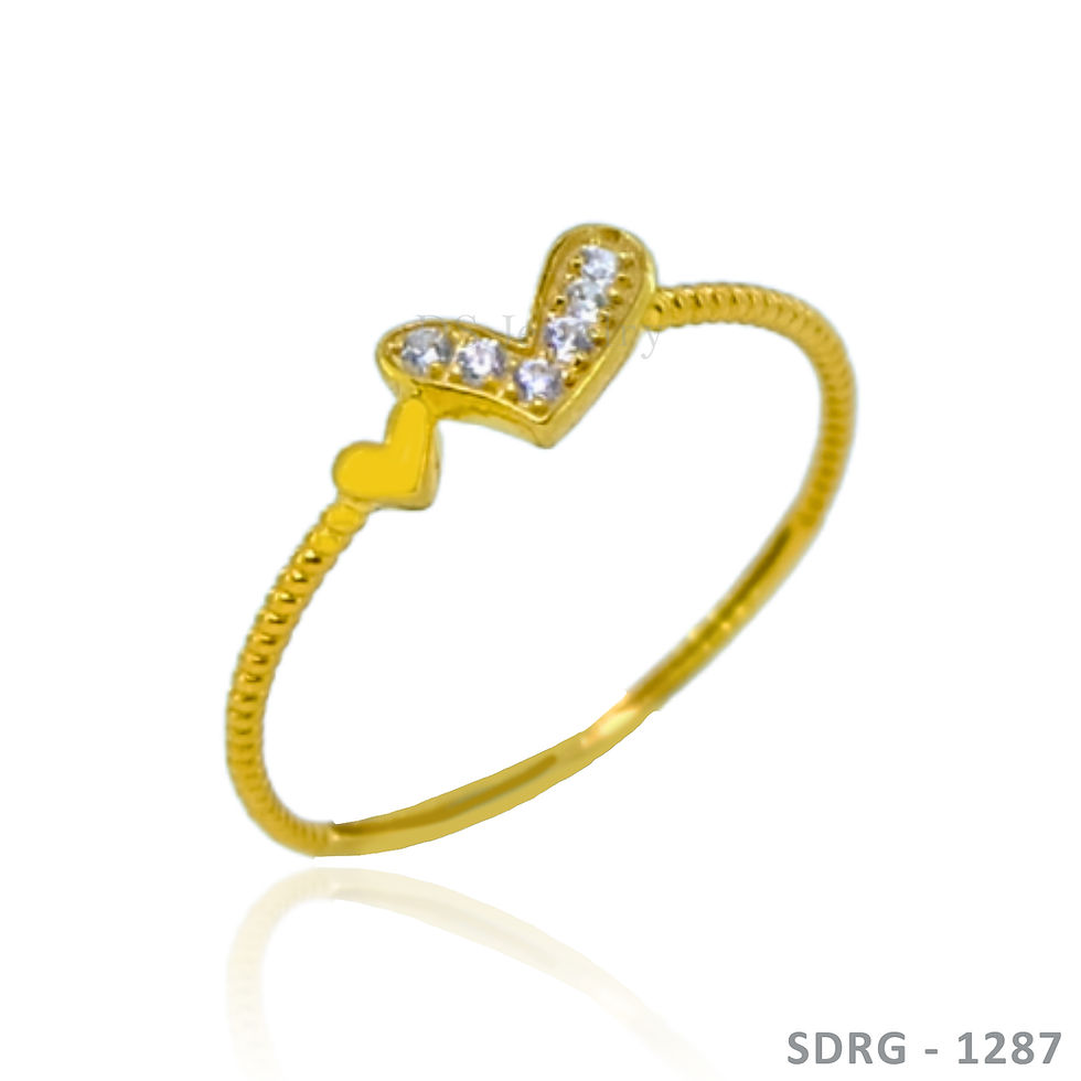 Thumbnail: 18K-YG Heart with Cubic Zirconia Ring