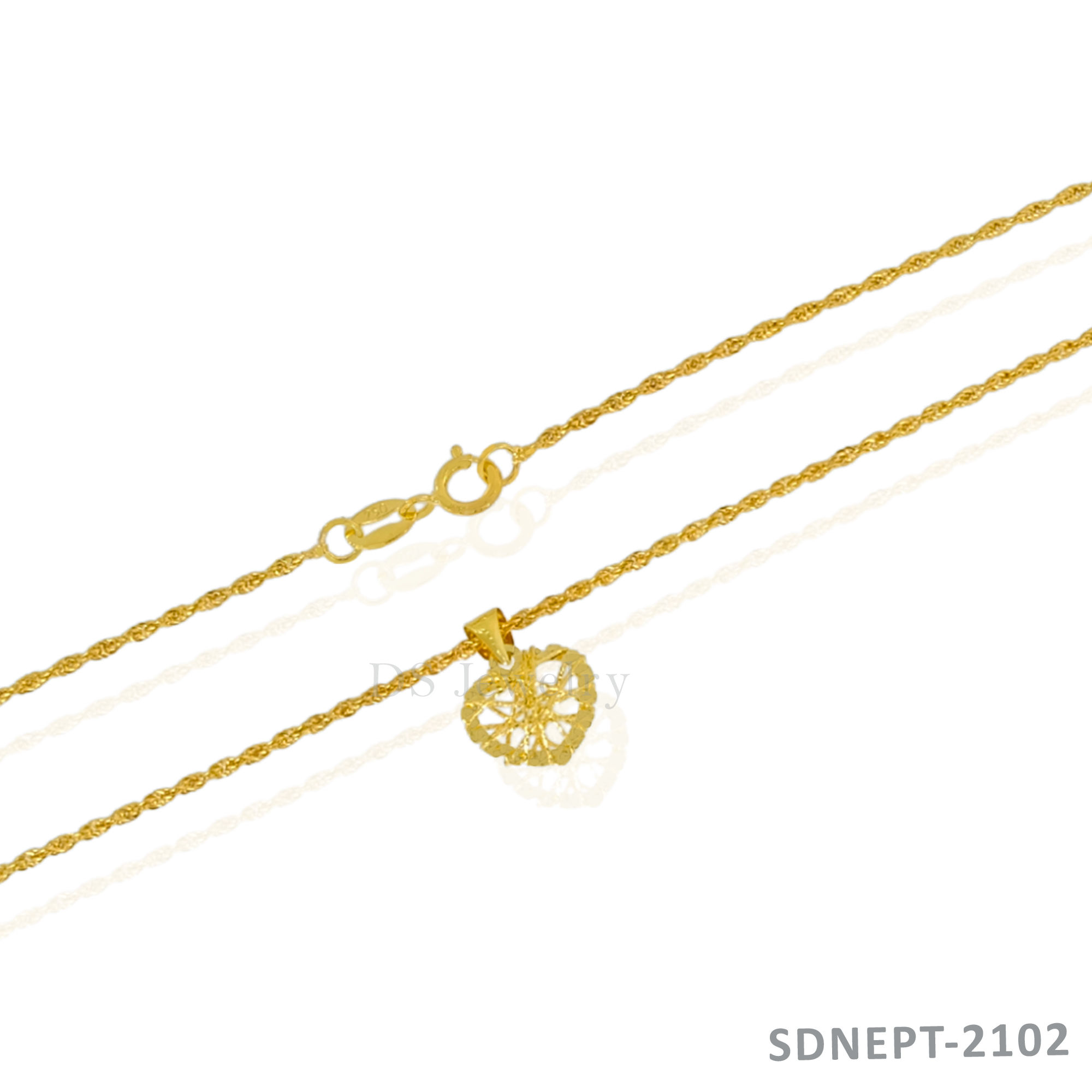 18K-YG Rope with Heart Pendant