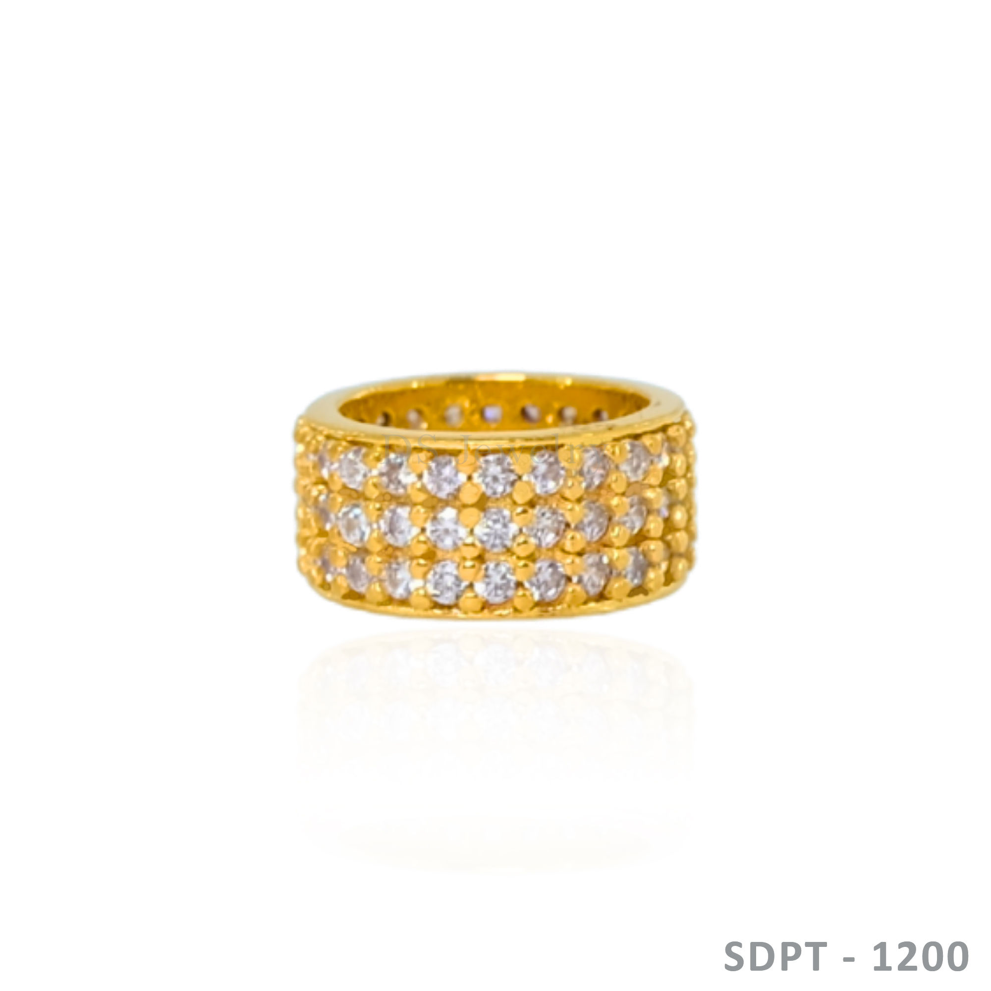 18K-YG Barrel with Cubic Zirconia Pendant