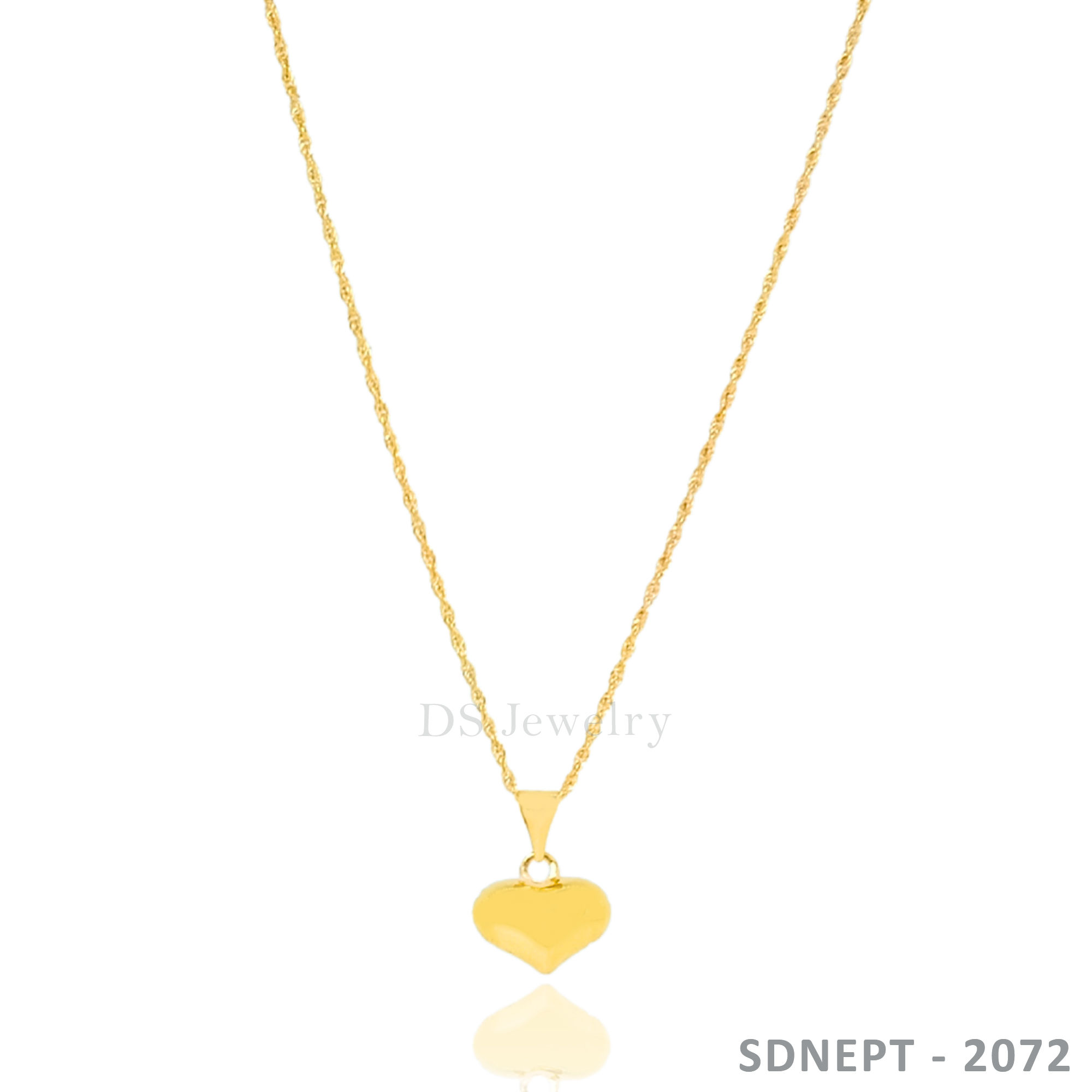 18K-YG Rope with Heart Pendant