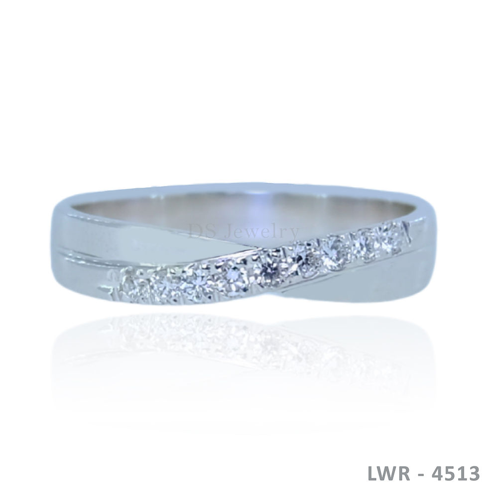 Thumbnail: 14K-WG Infinity One Side with Lab Diamond Wedding Ring