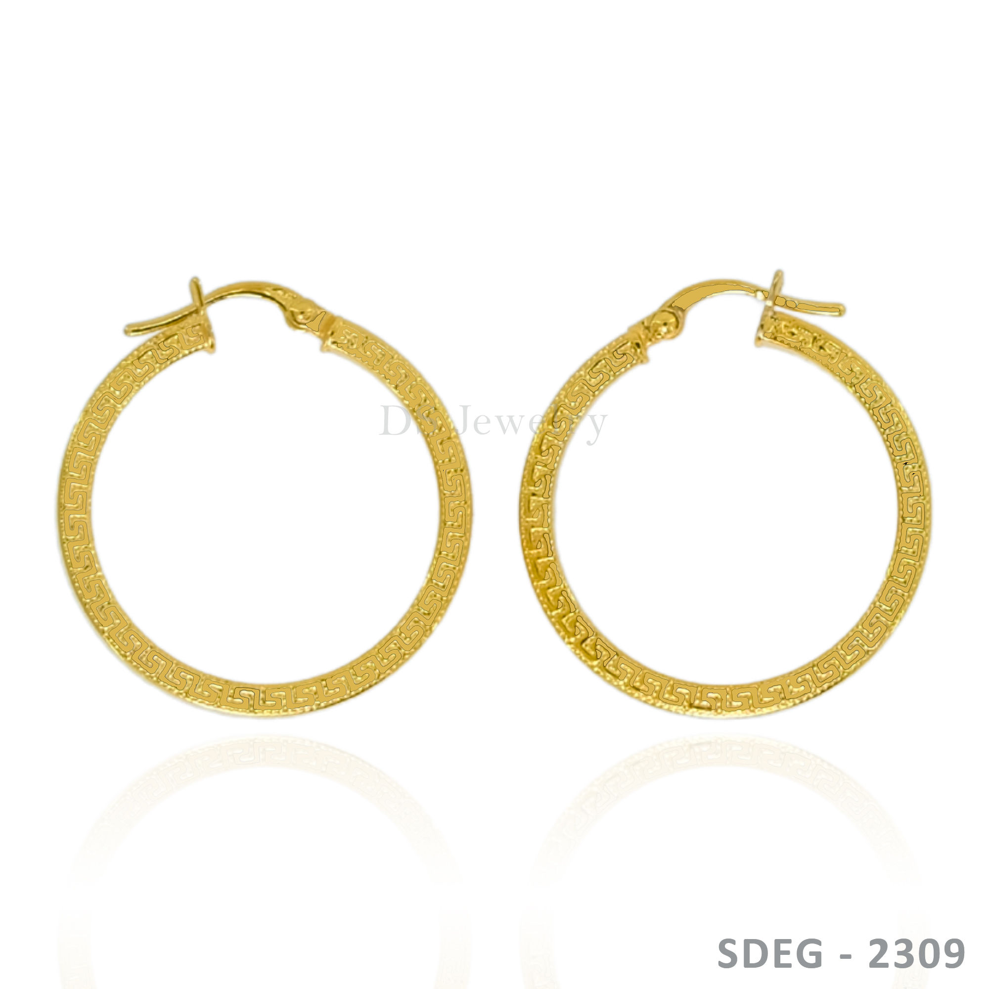 18K-YG Design Big Creolla Earring
