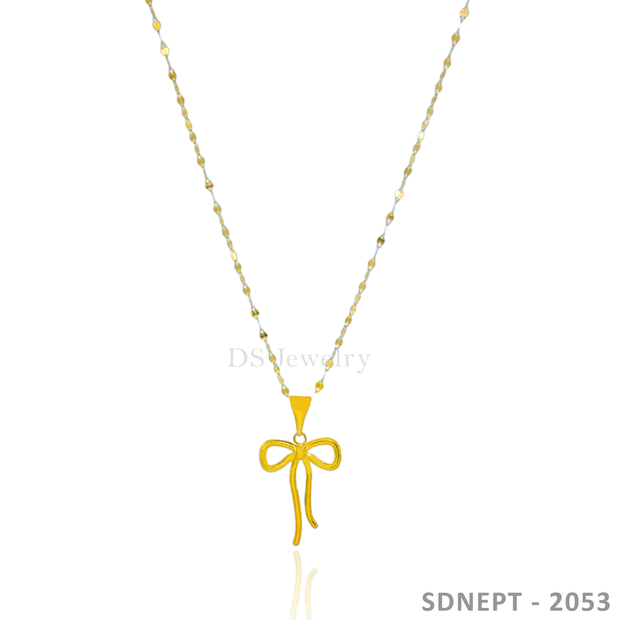 18K-YG Dancing Chain with Ribbon Pendant
