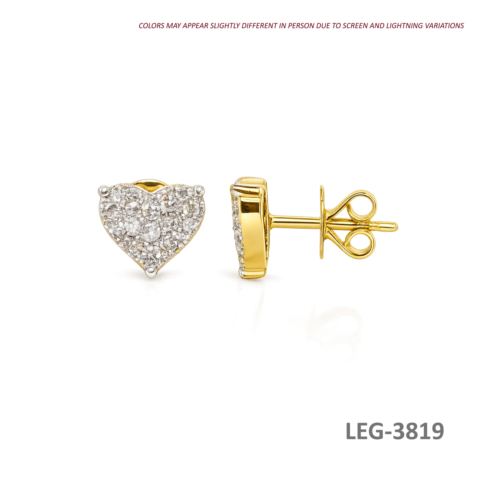 14K-YG Heart Shape with Diamond Earring