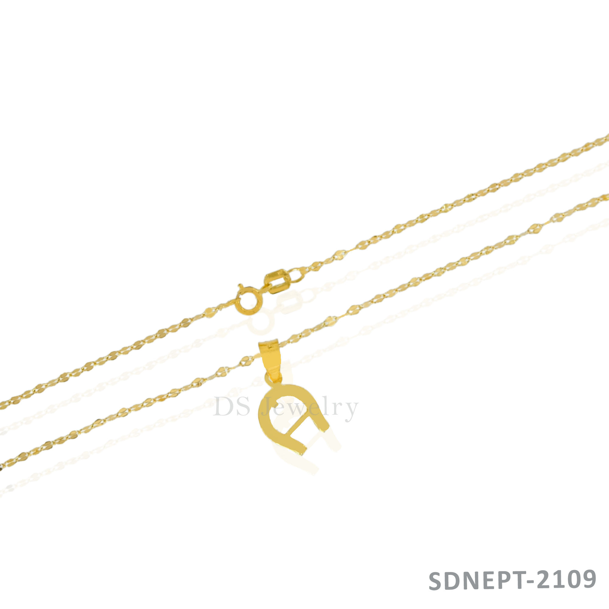 18K-YG Dancing Chain with Horshoe Pendant