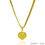 Thumbnail: 18K-YG Flat Cadena Chain Double Sidelock with Heart Pendant