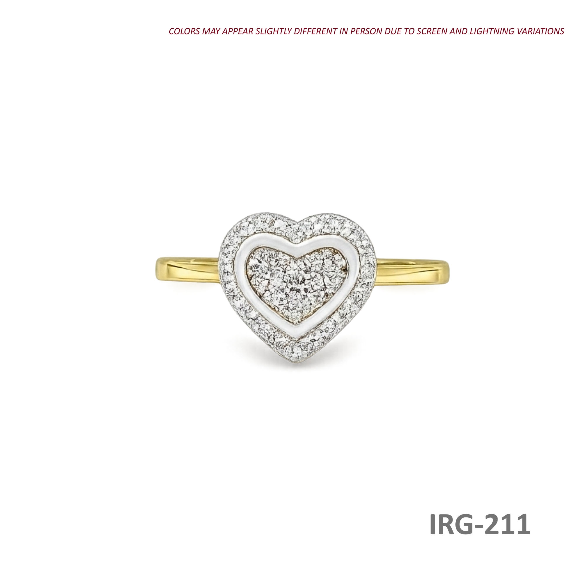18K-YG Heart with Cubic Zirconia Ring