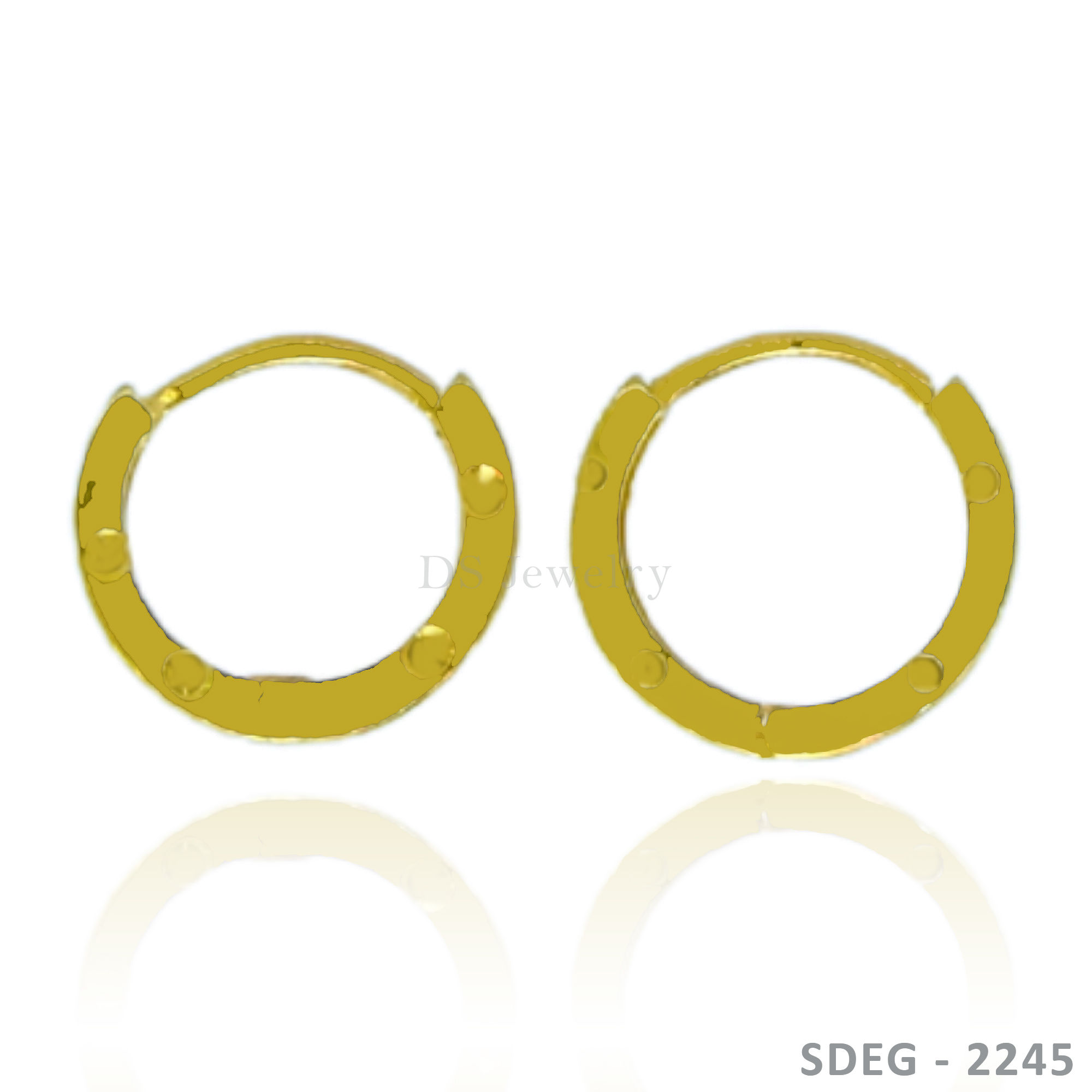 18K-YG Small Flat Creolla Earring