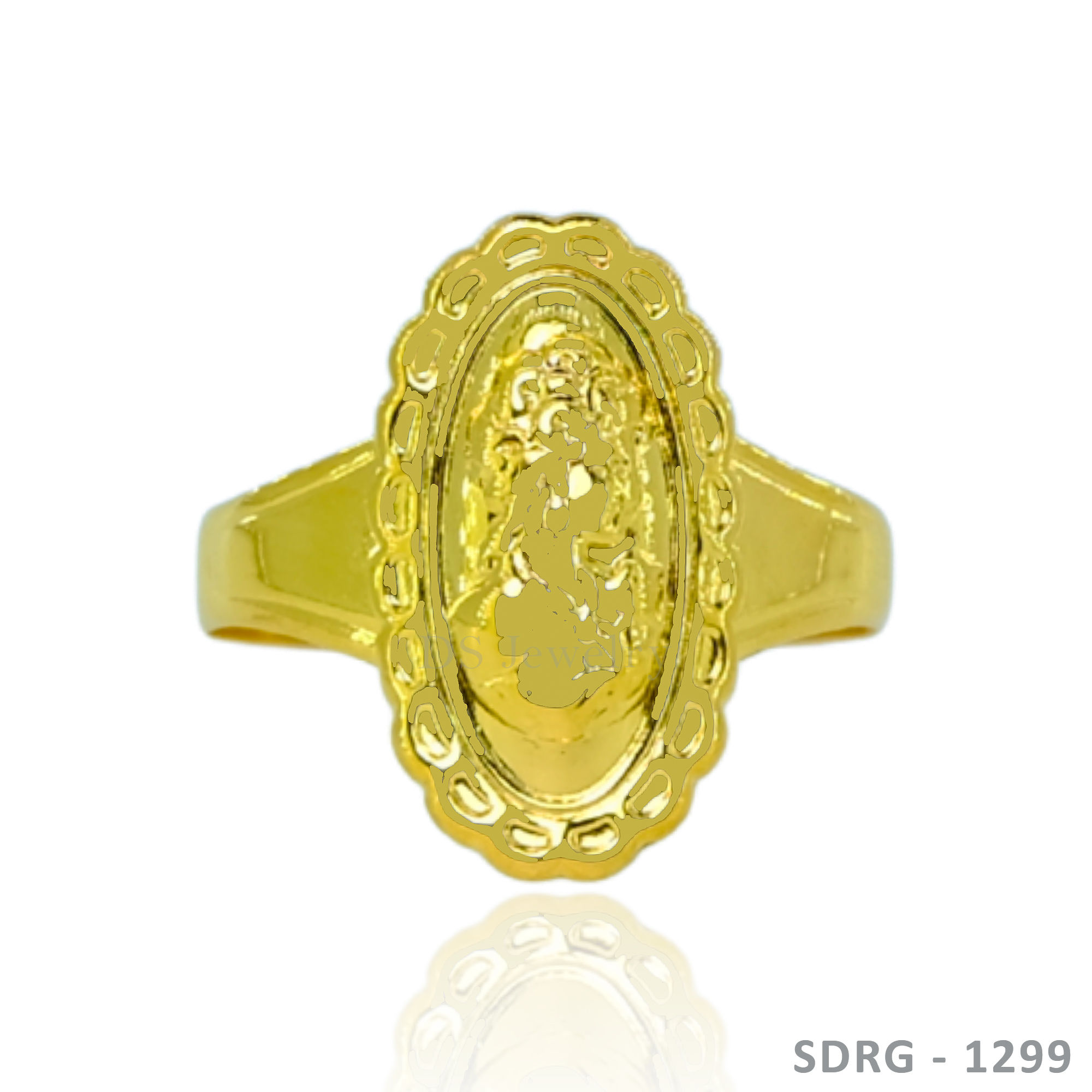 18K-YG Flat Queen Ring