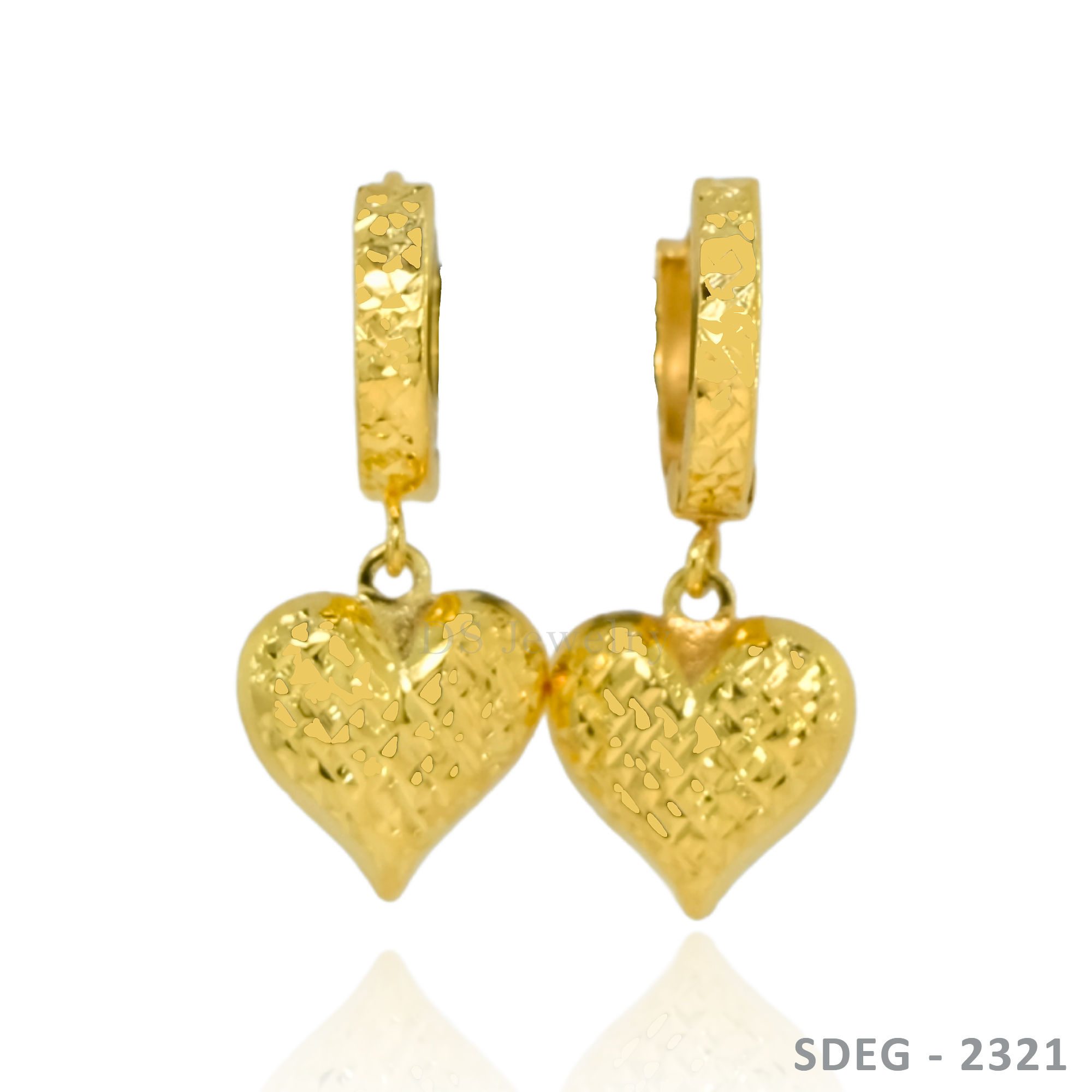 18K-YG Heart Charm Creolla Earring
