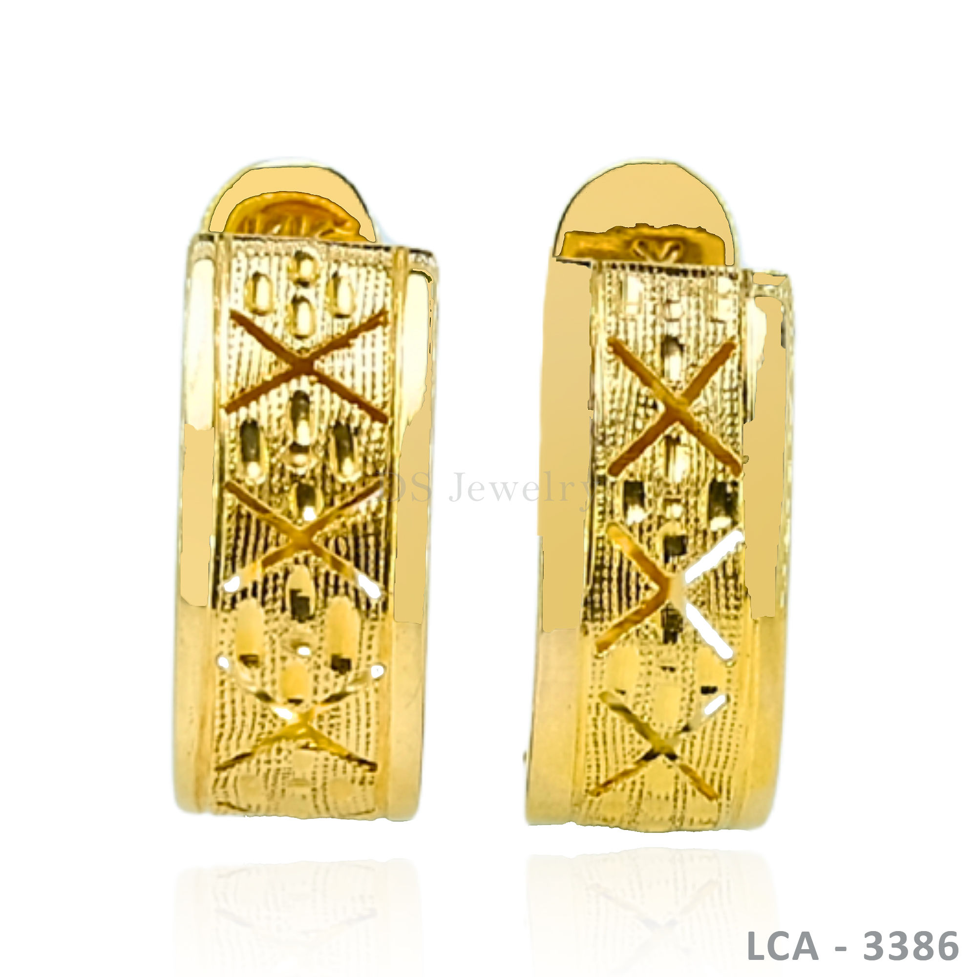 14K-YG Design De Caja Earrings