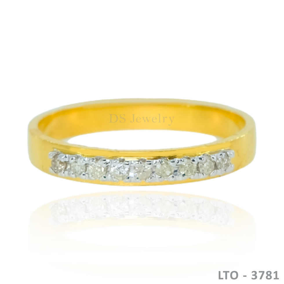 Thumbnail: 14K-YG Half Eternity with Diamond Set of Ring and Earring