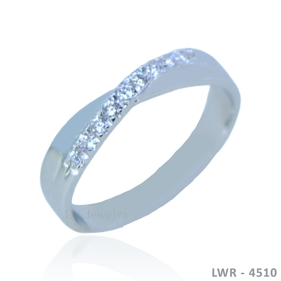 Thumbnail: 14K-WG Infinity One Side with Lab Diamond Wedding Ring