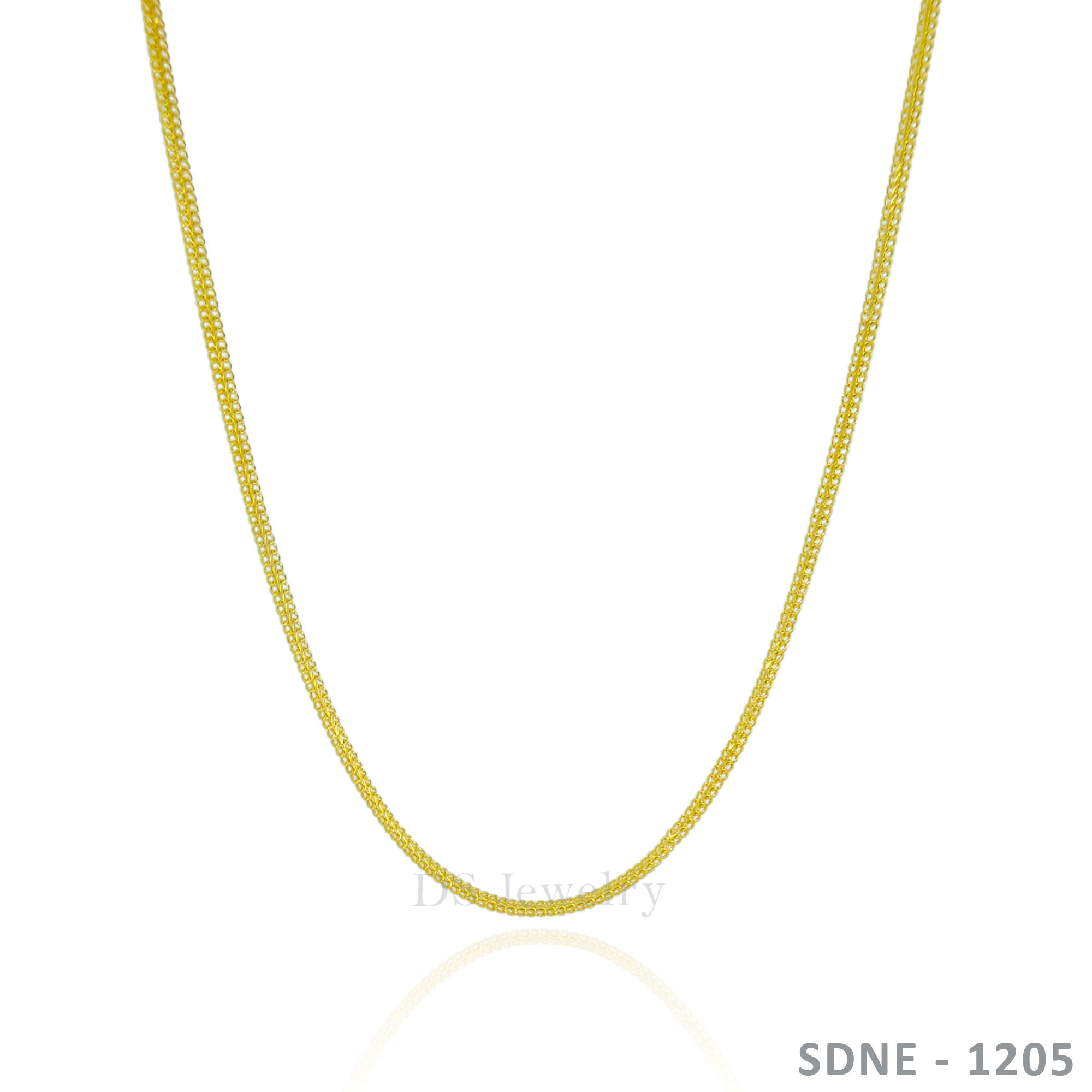 18K-YG Flat Double Curb Necklace