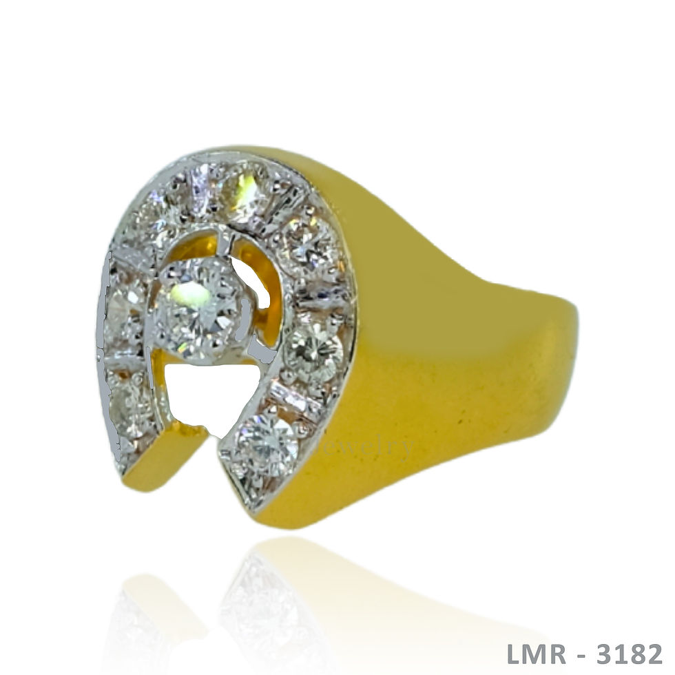 Thumbnail: 14K-YG Horeshoe with Diamond Mens Ring