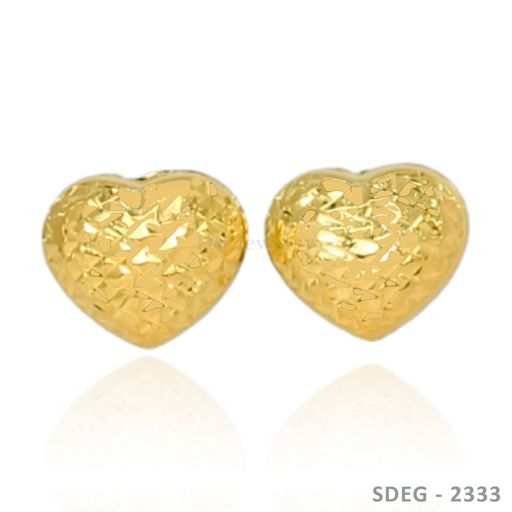 18K-YG Flat Heart Pushpull Earring