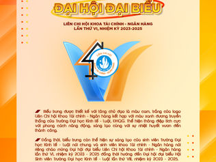 Biểu trưng Đại hội Đại biểu Liên Chi hội Khoa Tài chính - Ngân hàng lần thứ VI, nhiệm kỳ 2023 – 2025