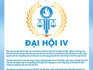 Biểu trưng Đại hội đại biểu Liên Chi hội Khoa Luật Kinh tế lần thứ IV, nhiệm kỳ 2023 – 2025