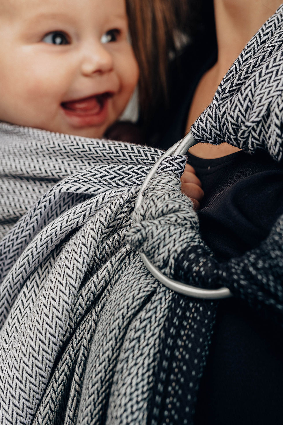 Miniaturbild: RING SLING LITTLE HERRINGBONE OMBRE GREY