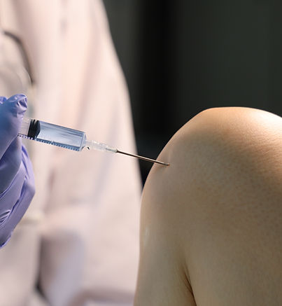 Close up of doctor's hand giving patient