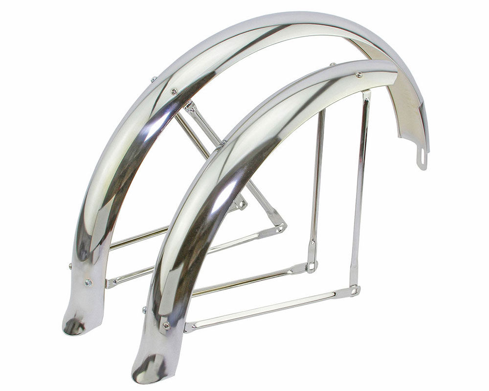 24 FLARED ADJUSTABLE BALLOON FENDER SET CHROME