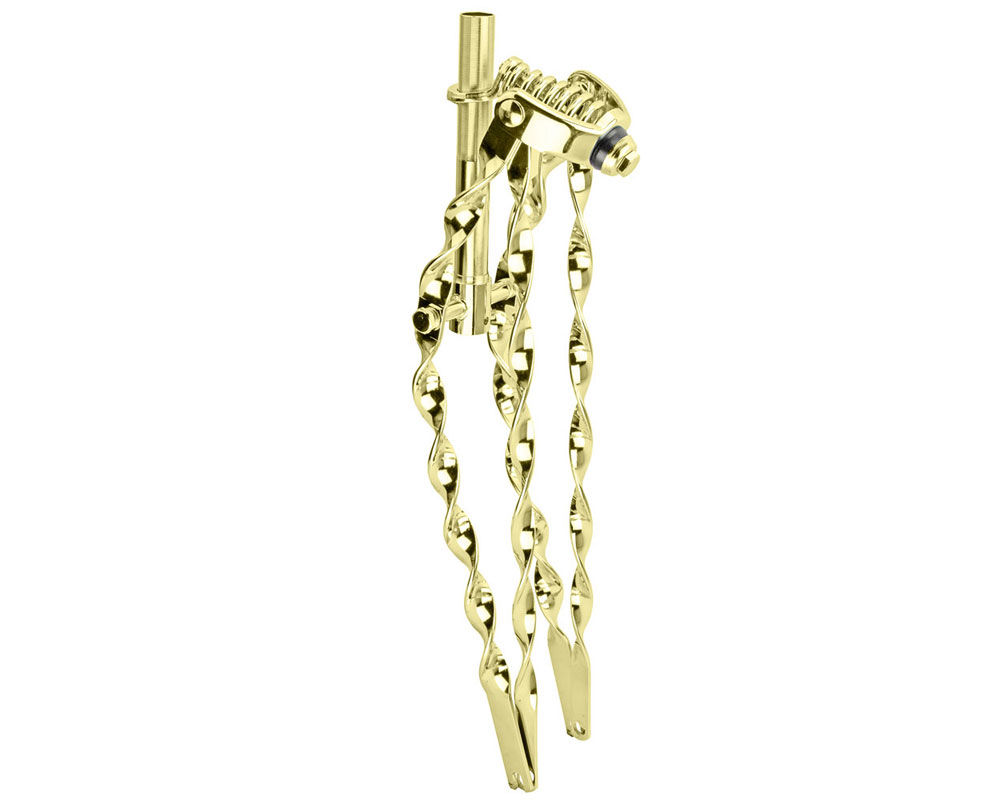 26 LOWRIDER CLASSIC FLAT TWISTED SPRING FORK 1 INCH GOLD
