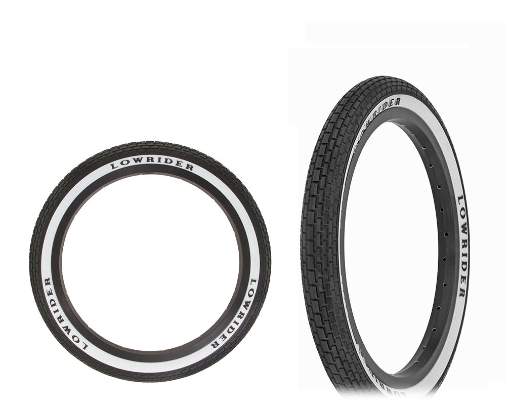 TIRE 16 X 1.75 BLACK/WHITE SIDE WALL LOWRIDER RAISED LETTER HF-120A