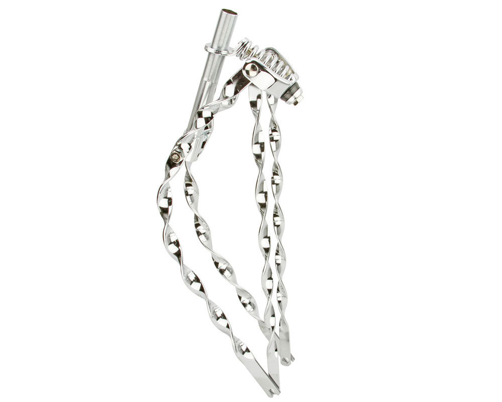 26 LOWRIDER BENT FLAT TWISTED SPRING FORK 1 INCH CHROME
