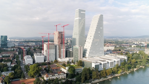 Drohnenaufnahme des Roche Campus in Basel