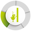 Icon: Ameise in Kreis - Kreisbereich unten links ist grün markiert
