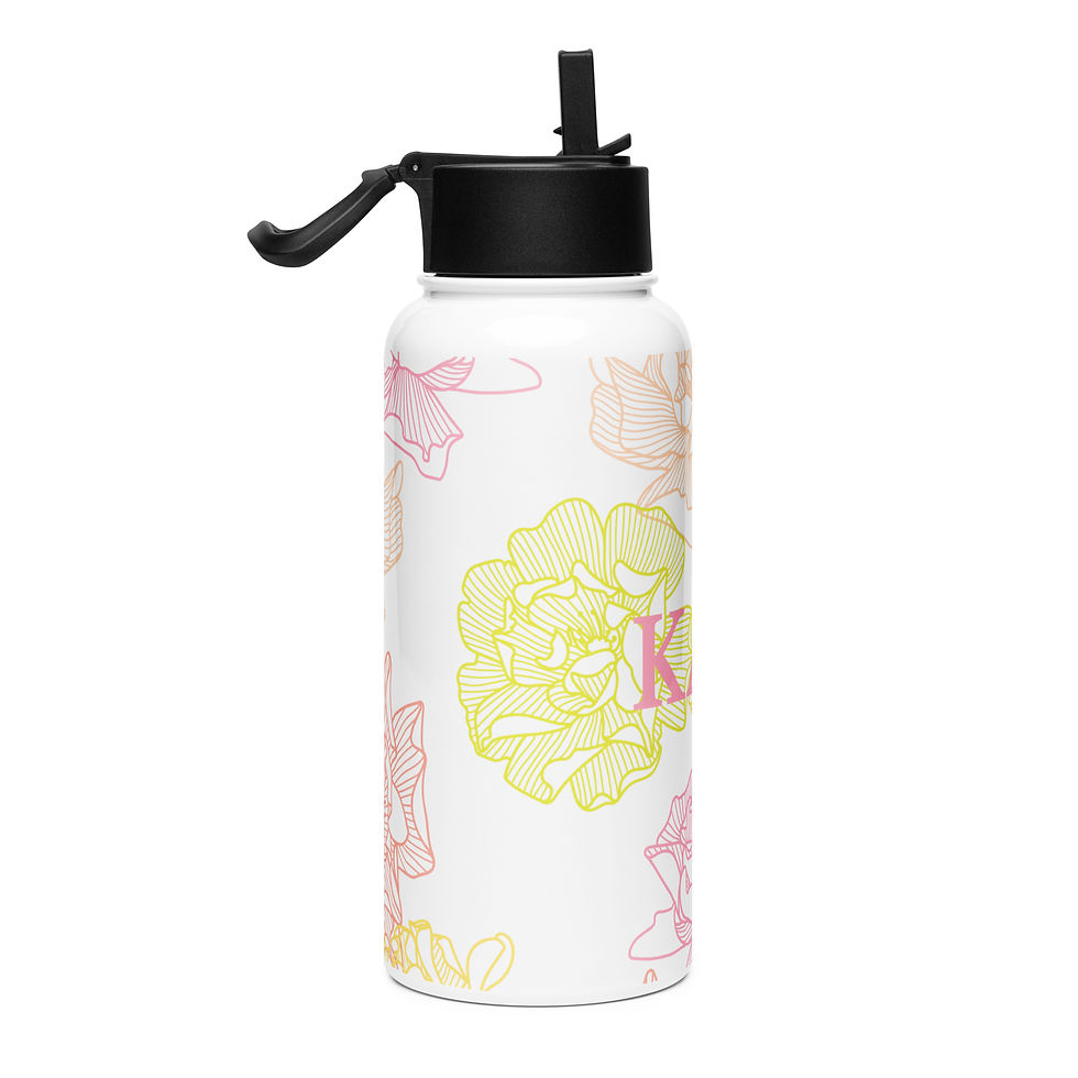 Thumbnail: Bright Morning 32 OZ Stainless steel water bottle with a straw lid