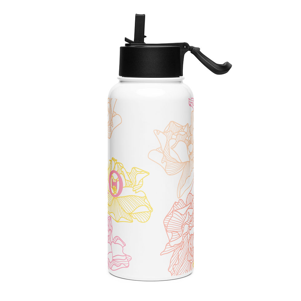 Thumbnail: Bright Morning 32 OZ Stainless steel water bottle with a straw lid