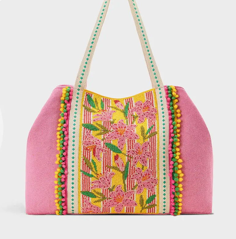 Lily Pond Beaded Game Tote