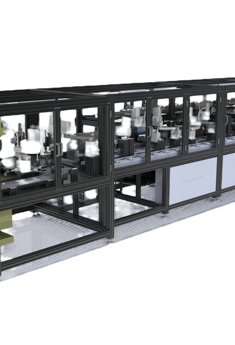 Linia automatyczna z podajnikami Flexibowl, robotami Yamaha i 100% kontrola jakości Keyence