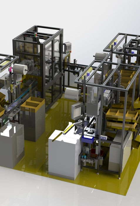 Przykład kompleksowej budowy maszyn przemysłowych przez GM Automatyka z wykorzystaniem systemów transportu.