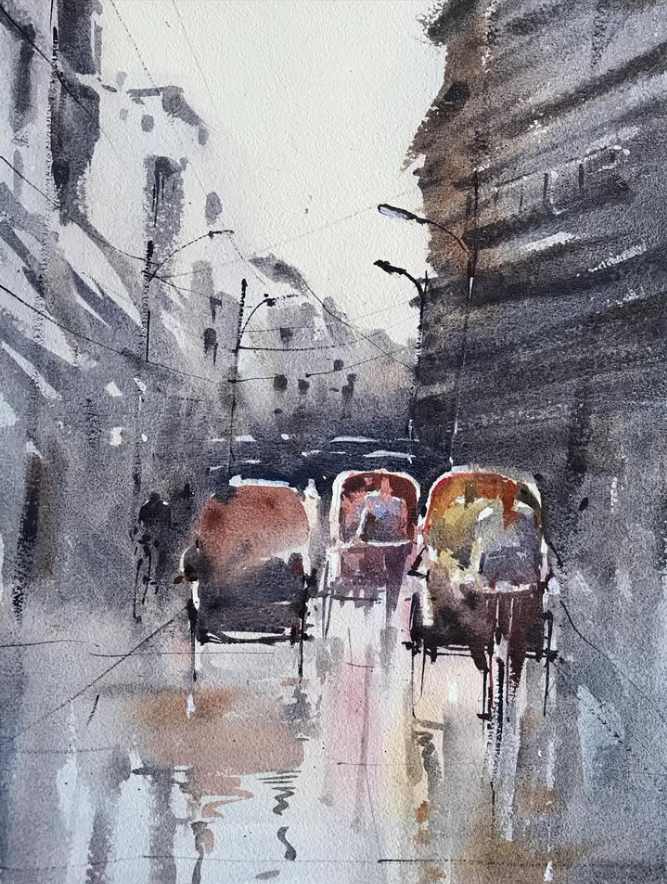Watercolour Painting Demonstration by Arafat Hosen