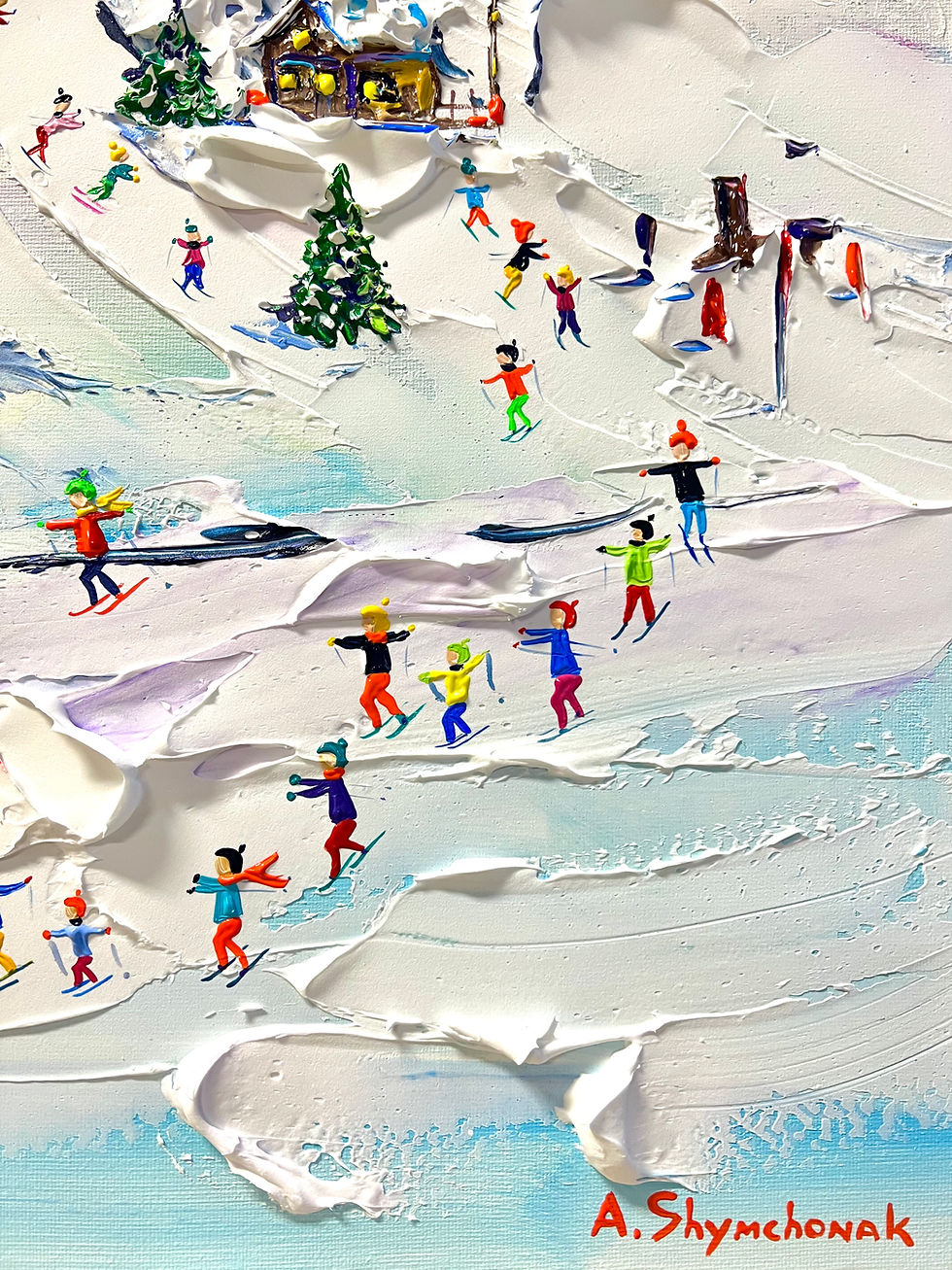 Thumbnail: Beautiful morning in Courchevel; Original painting by Alena Shymchonak