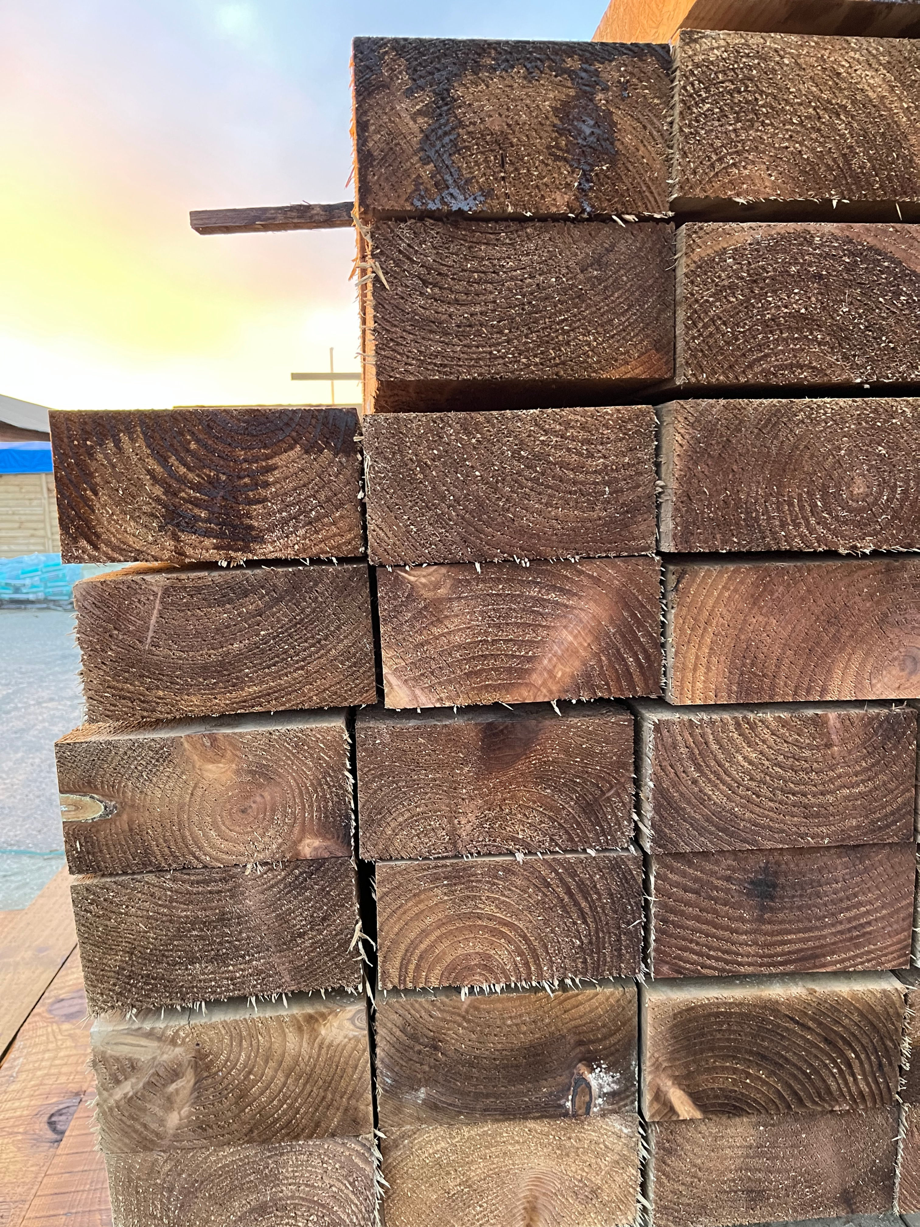 Treated wooden sleepers