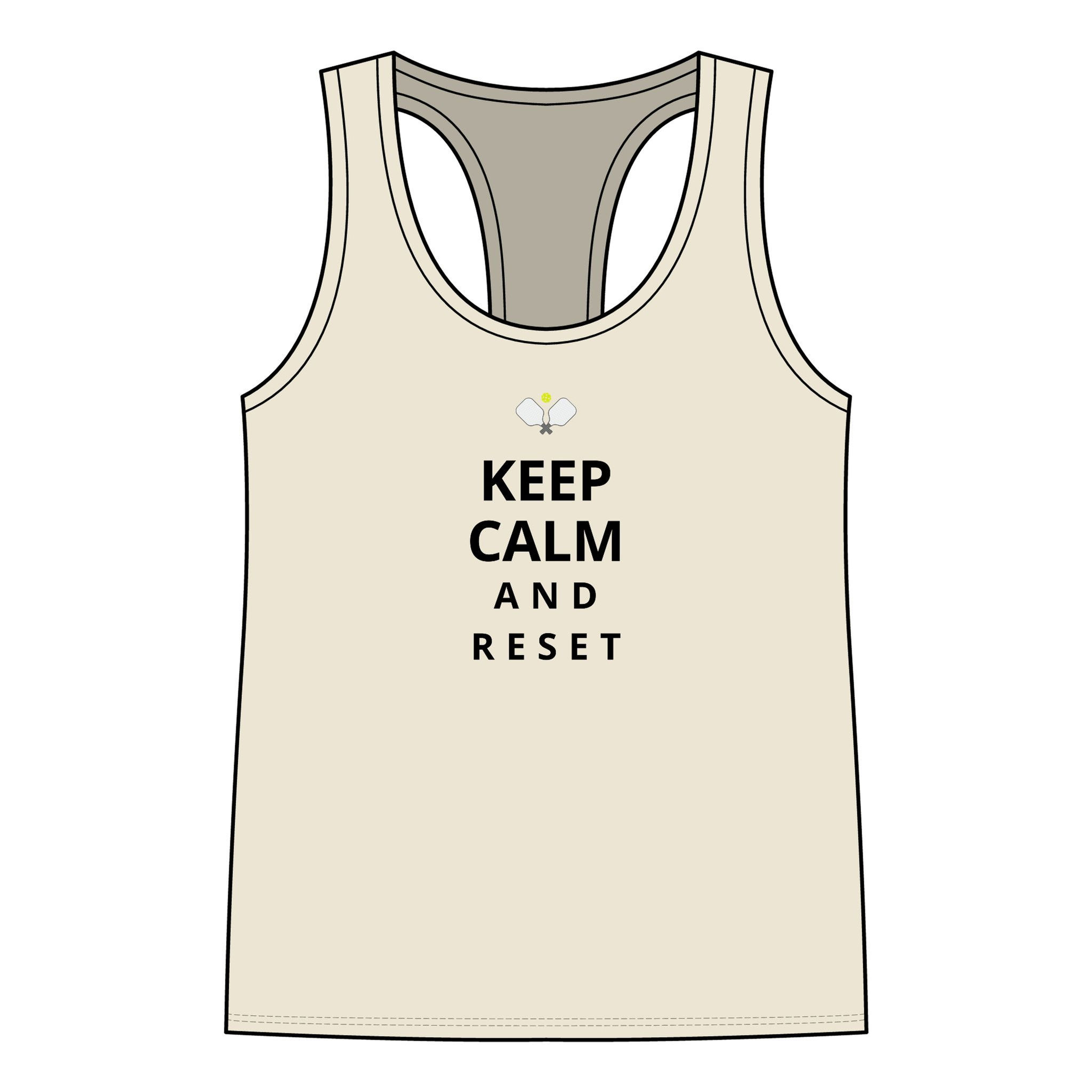 Keep Calm and Reset Pickleball Racerback Tank — Soft Cotton