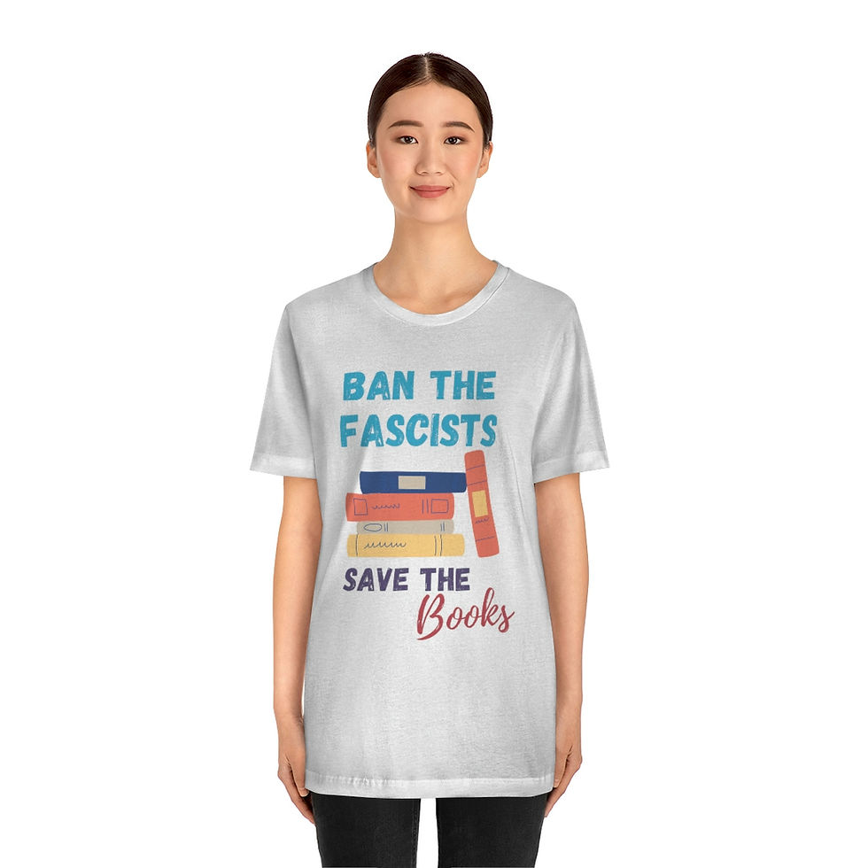 Thumbnail: Ban the Fascists Save the Books -  Men's Cut Jersey Short Sleeve Tee