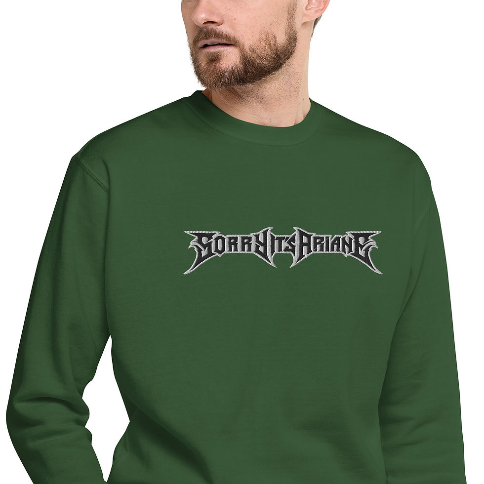 Thumbnail: Black Heavy Metal Embroidered Logo Unisex Premium Sweatshirt