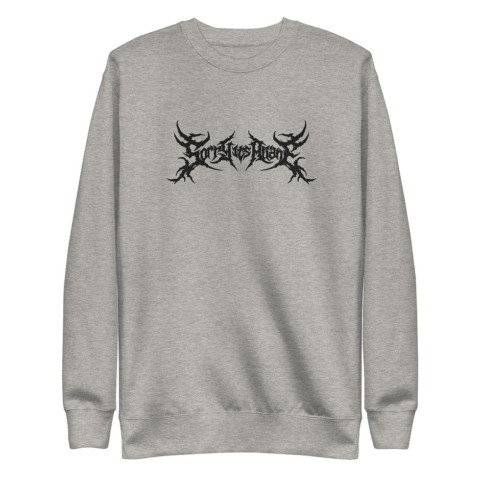 Thumbnail: Black Deathmetal Embroidered Logo Unisex Premium Sweatshirt