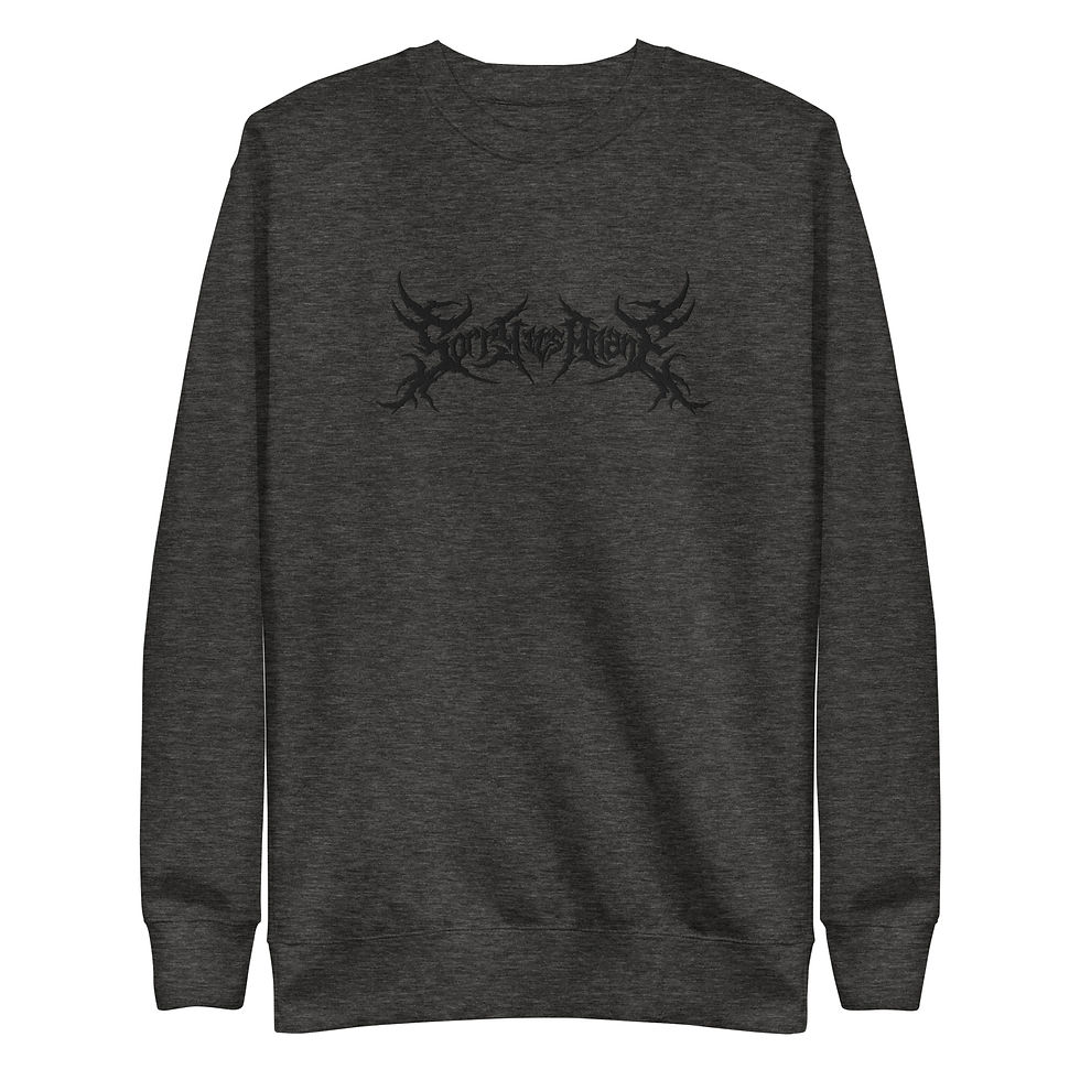 Thumbnail: Black Deathmetal Embroidered Logo Unisex Premium Sweatshirt