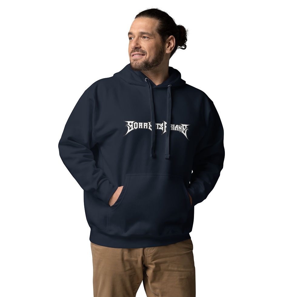 Thumbnail: White Heavy Metal Logo Unisex Hoodie