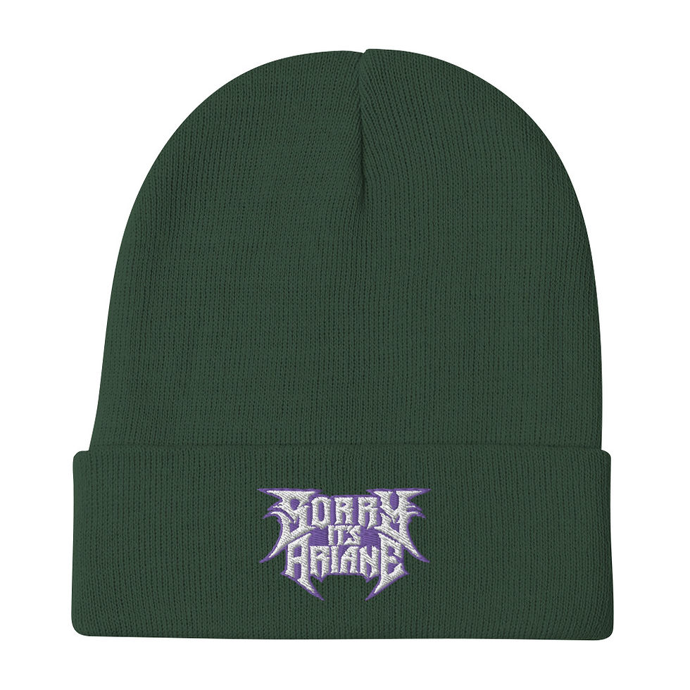 Thumbnail: Purple and White Heavy Metal Logo Embroidered Beanie